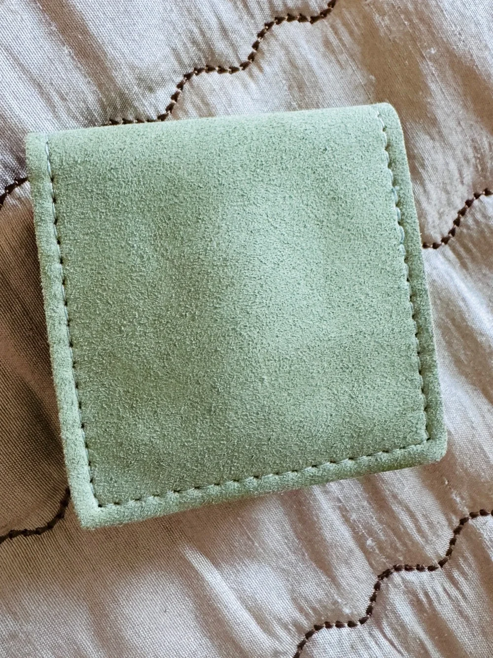 Authentic Van Cleef & Arpels Kids Green Suede Accessory Pouch